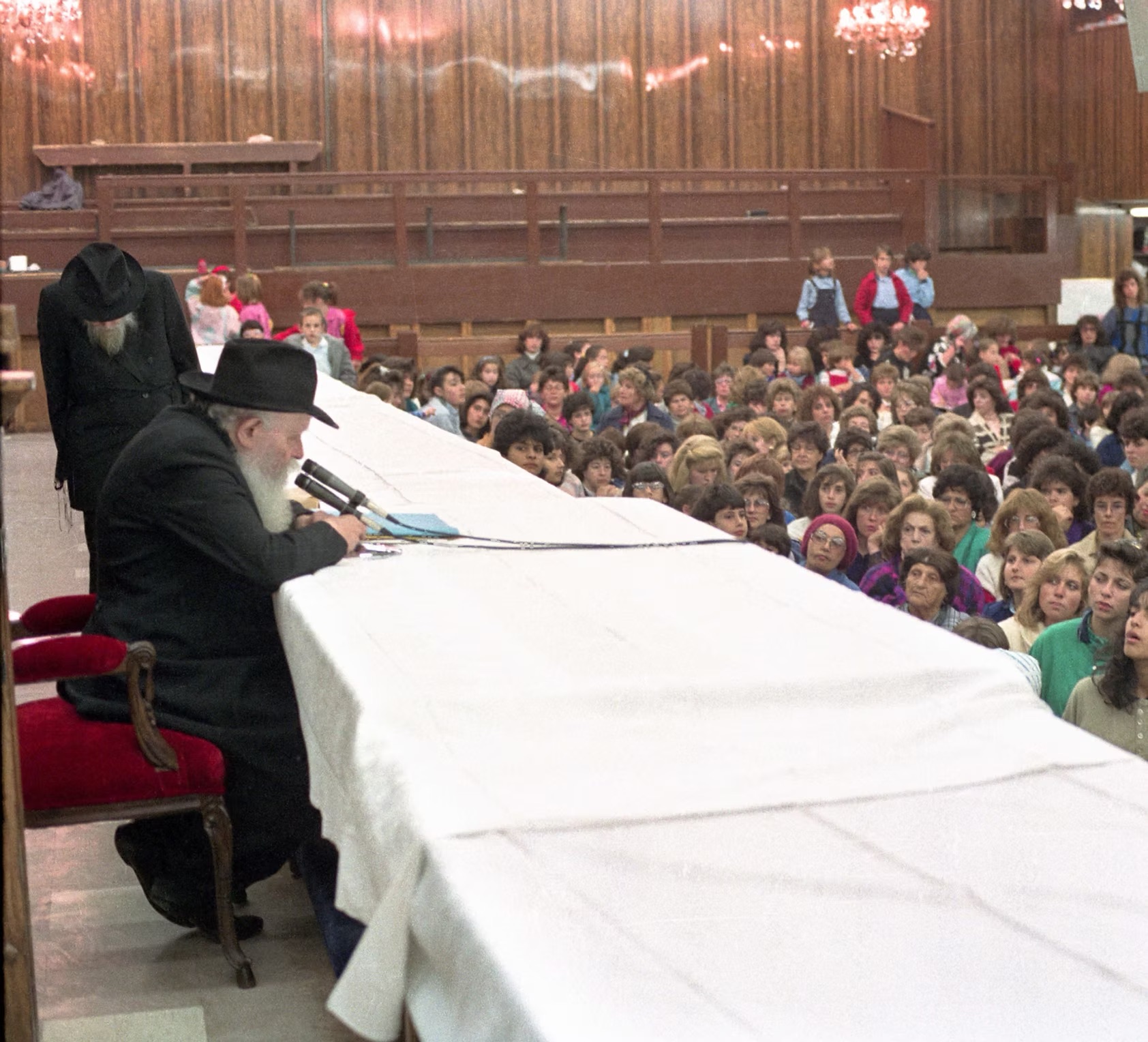 The Rebbe addressing a gathering of women